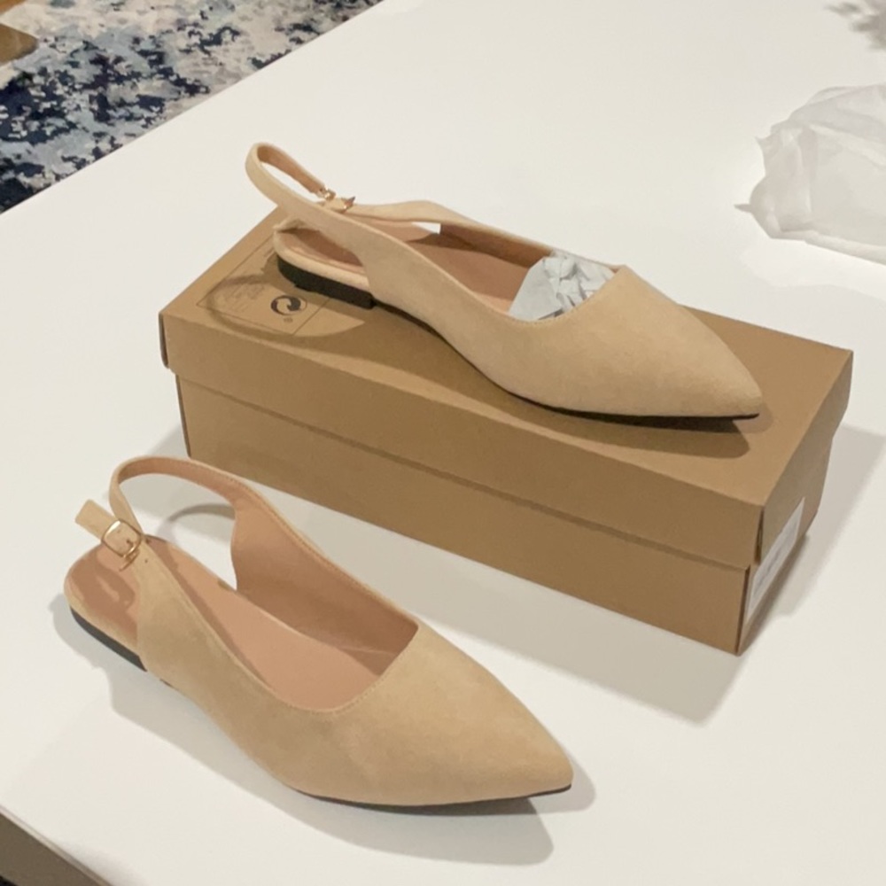 Strapped ankle flat